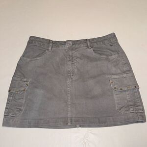 Women’s Brownie Cargo Denim Skirt, Gray, EU 40, US Small